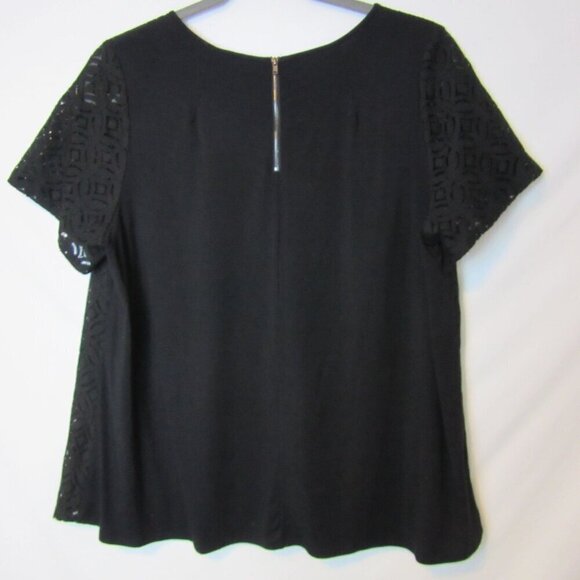 Market & Spruce Blouse Hans Crochet Front Top Black NEW Stitch Fix Women's 3X - Picture 4 of 5